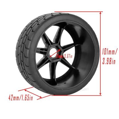 RC Tires Highway Tires Wheels for 1/8 Typhon 6s BLX / 1/7 Infraction 6S BLX,Limitless,Rc Highway Tires Wheels,Carbon Surface Truck Tires,RC Wheels and Tires(4PCS) - color: Black Carbon Fibre( 4pcs)