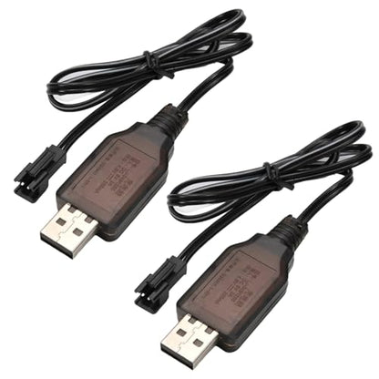 SM-2P Positive USB Charging Cable for RC Car 4.8 V 250mA Ni-MH Ni-CD Battery 2pcs