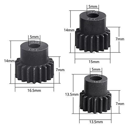 Metal Steel 54T 32P Spur Gear with 15T/17T/19T Pinions Gear Sets Replace 3956 for Traxxas Slash Rustler Stampede E-REVO Summit ST Rally Raptor R T-Maxx 2WD VXL