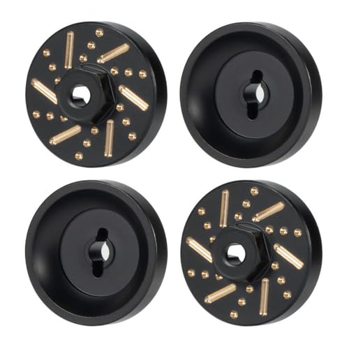 4PCS Brass Extended Wheel Hubs Hex +3mm Adapter Compatible with 1/24 Scale RC Crawler Models for Track Width Extension and Stability Upgrade