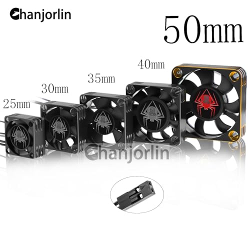 RC Car Metal Motor Cooling Fan 25mm 30mm 35mm 40mm 50mm RC Heatsink 28000RPM ESC Cooling Fans Silvery-Black for 1/8 1/10 1/12 Truck Off Road Crawler Car 540 550 Brushless OR Brushed (25mm)
