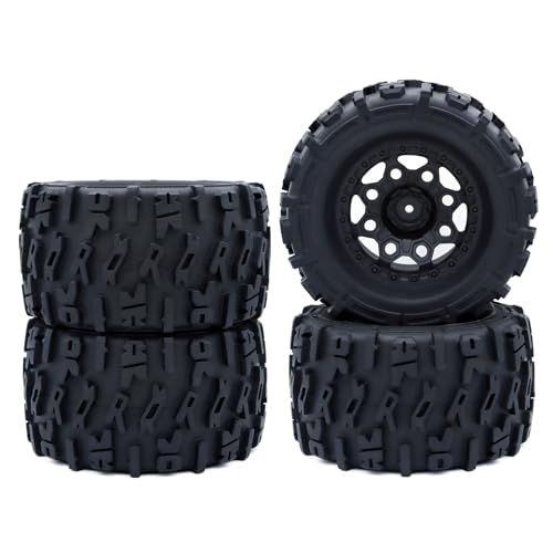 RC 2.8 "Tires and Wheel Rim 12mm Hex for1/10 Monster Truck HPI HSP Savage XS TM Flux ARRMA GORGON KDM, Set of 4 - color: Zimu, size: 4 Pack