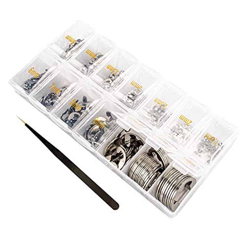E Clips Assortment Kit, Snap Rings Assortment Kit with Retaining Rings, 425PCS 304 Stainless Steel E Clip Set (M1.5-M15) - size: 425PCS