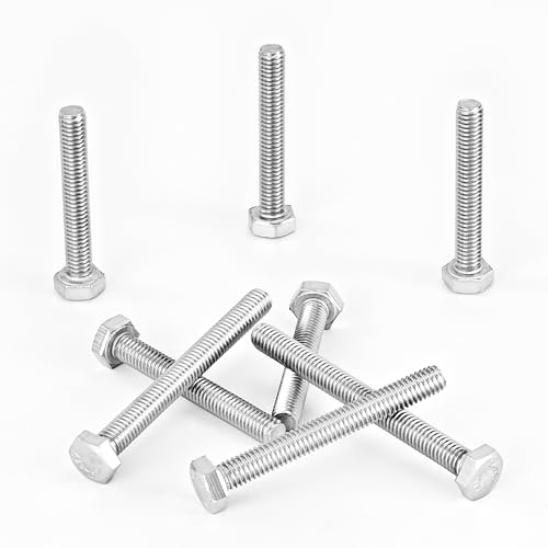 M6 x 40mm 45mm 50mm 55mm 60mm Heavy Duty Hexagon Bolts Hex Head Screws, 304 Stainless Steel, Metric, Machine Fully Thread, Bright Finish, Assortment Kit 25PCS - size: M6 x 40/45/50/55/60mm (25PCS)