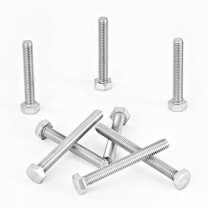 M6 x 40mm 45mm 50mm 55mm 60mm Heavy Duty Hexagon Bolts Hex Head Screws, 304 Stainless Steel, Metric, Machine Fully Thread, Bright Finish, Assortment Kit 25PCS - size: M6 x 40/45/50/55/60mm (25PCS)
