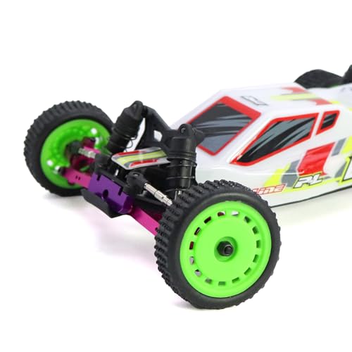 Pre-Mounted Pin Buggy Tires and Wheels Rims Hub Tires Set for 1/24 Losi Micro-B 1/28 Losi Micro-T Wltoys 244016 Upgrade Part (White Micro-B) - color: White Micro-b