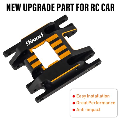 Aluminum Skid Plate Transmission Mount for TRX4M 1/18 with Hex Wrenchesa | Black Skid Plate Rc Car for K10 High Trail,F150,Bronco,Defender - color: Black&orange