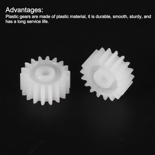 MECCANIXITY 20 Pcs Plastic Gears 18 Teeth Plastic Motor Gear Model 182A Reduction Gear for RC Car Model DIY Robot (White, Module 0.5) - style: 18 Teeth