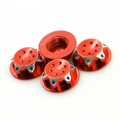 RC Cars Models Aluminum 11mm Hex Wheel Nuts Hub Cover for 1/8 RC Crawler Car Lock Self-Lock Replacement Upgrade Parts - color: Red