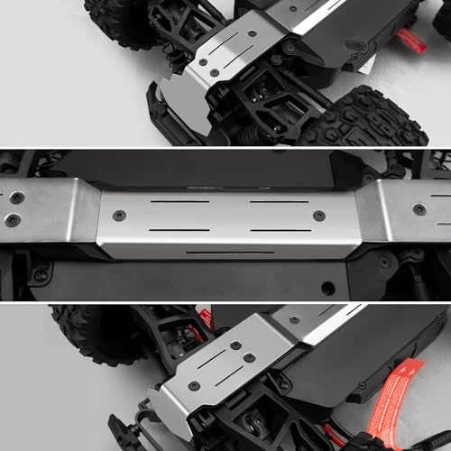 LSG Chassis Armor Guard Skid Plate Protectior for 1/16 Tra-xxas Mini Maxx | Stainless Steel Front Rear Center Armor Plates, Heavy Duty RC Car Upgrade Accessories