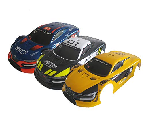 1/10 Scale RC Printed Precut Drift Racing Touring Onroad Car Body Shell Width 195mm with Wing Mirror Accessories (Blue Mix) - style: Blue Mix