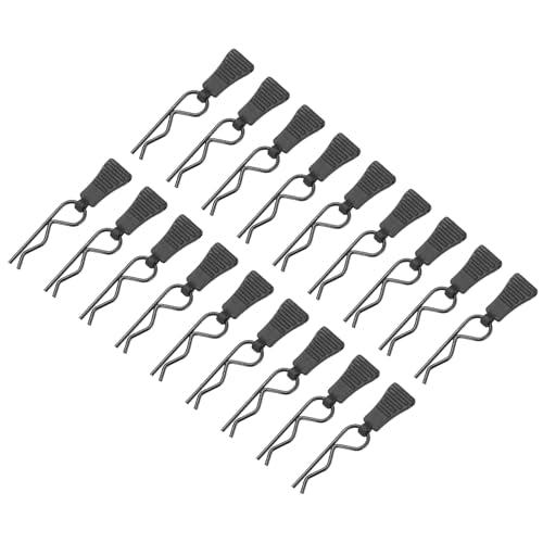 DMiotech 50Pcs Body Clips Pins with Pull Tabs, Black Universal RC Cars Parts Shell Replacement Parts for 1/10 1/12 Scale RC Car