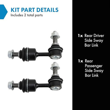 TRQ Rear Sway Bar Stabilizer Link Set Compatible with 2015-2021 Kia Sedona - style: PSA27971