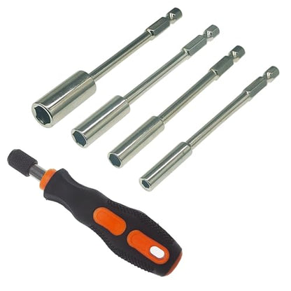 RC Screwdrivers Set H4.0/5.5/7.0/8.0 1/4" Hex Shank with Quick Release Handle fit M2 M2.5 M3 M4 M5 Locknuts for RC Cars Trucks Crawler Drone Tools