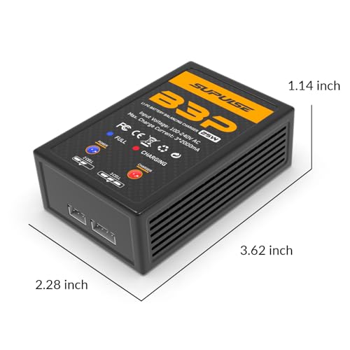 25W Lipo Battery Charger for 2S 3S rc Battery | AC 7.4-11.1V Balance Charger for XHR Plug Battery,Compact Charger for RC cars, plane