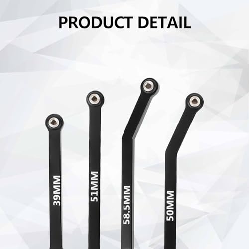 SCX24 Links High Clearance Links Chassis Suspension Steering Links Set for Axial SCX24 Upgrades 1/24 RC Crawler - color: Black