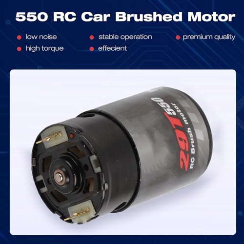 RC Brushed Motor, Low Noise High Performance 550 Motor 29T Standard for Off Road Crawler RC Car Enthusiasts Hobbyists Outdoor Adventure Racing