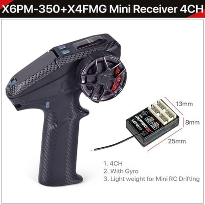 Helidirect DUMBORC X4FMG 4 Channel Micro RC Receiver with Built-in Gyro 2.4GHz for RC Car Boat Tank – Stabilized Mini Remote Receiver