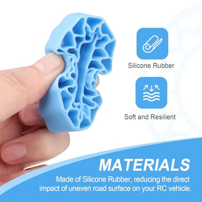 HobbyPark 1.0 Tires Silicone Inserts Foam fit 56-58mm*24mm for 1/18 1/24 Scale RC Crawler Truck, Super Soft, 4pcs (Light Blue) - color: Light Blue (Small)