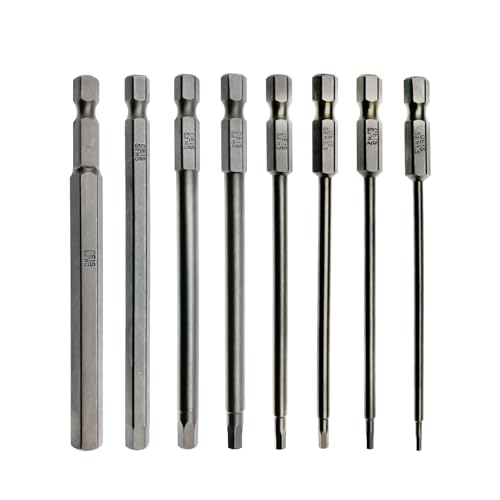 1/4" RC Hex Driver Bits 1.5mm 2mm 2.5mm 3mm 4mm 5mm 6mm 8mm Hex Head Allen Wrench Drill Bits Set for Screwdrivers Electric Screwgun/Power Drill(8PCS)
