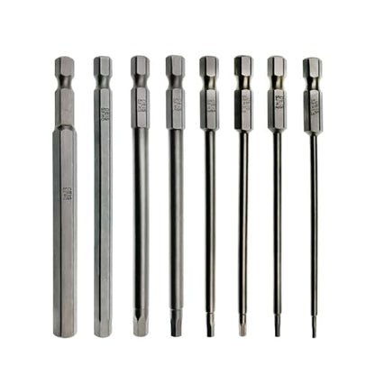 1/4" RC Hex Driver Bits 1.5mm 2mm 2.5mm 3mm 4mm 5mm 6mm 8mm Hex Head Allen Wrench Drill Bits Set for Screwdrivers Electric Screwgun/Power Drill(8PCS)