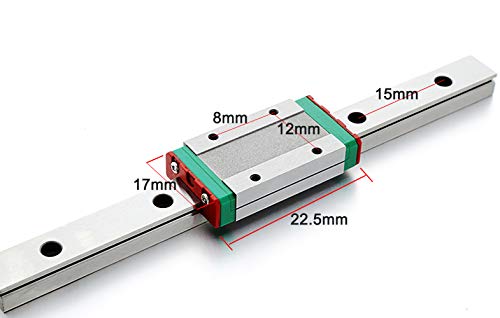TEN-HIGH MGN7 50mm Linear Guide Rail Linear Motion Slide Rails Linear Motion Products, for 3D Printer and CNC Machine, 2pcs Rails + 2pcs MGN7C Block Bearings - size: 50mm, style: MGN7