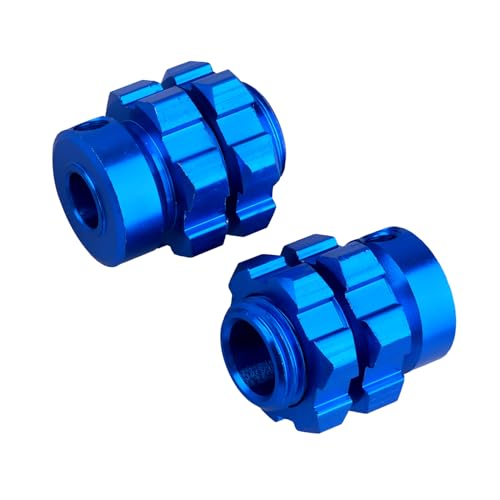 Aluminum 17mm Splined Wheel Hubs/Nuts 17mm Hex Spacers Extensions Adapters for 1/10 Traxxas Summit Losi Baja Rey, Set of 4 (Navy Blue) - color: Navy Blue