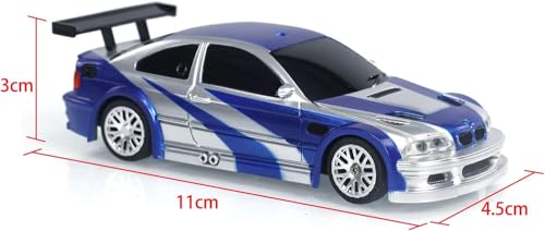 TOUCAN RC HOBBY 1:43 Remote Control Mini Drift Car Race Car Radio Lights Traffic Safety Cone Without a Gyro Blue for Adult - color: Blue