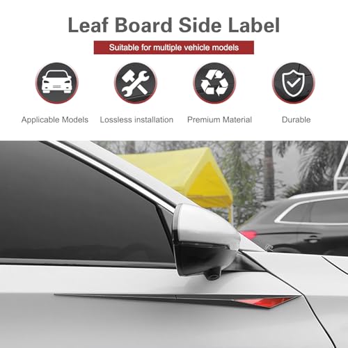 2 PCS Car Side Doors Blade Emblem Stickers, 3D Fashion Blade Style Car Fender Side Decal, Self-Adhesive Body Engine Hood Decal, Universal for Cars, Trucks, SUVs (Red) - color: Red