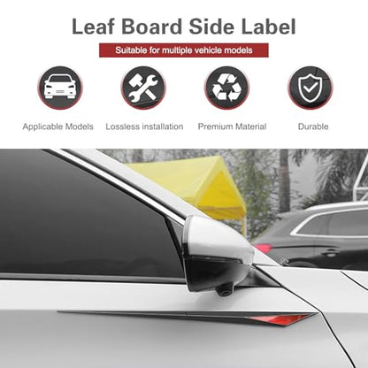 2 PCS Car Side Doors Blade Emblem Stickers, 3D Fashion Blade Style Car Fender Side Decal, Self-Adhesive Body Engine Hood Decal, Universal for Cars, Trucks, SUVs (Red) - color: Red