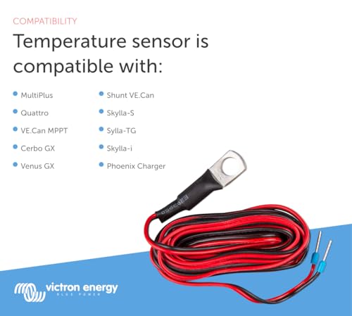 Victron Energy Temperature Sensor | For Victron Energy Quattro, MultiPlus and GX Device