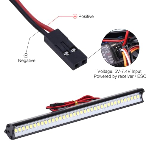 RC LED Light Bar 36 LEDs Roof LED Lamp Kit for Traxxas Slash Rustler TRX4 SCX10 Redcat Gen 8 1/10 RC Rock Crawler