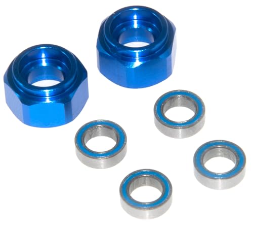 Front Wheel Hex Adapter & Bearing Compatible with 1/10 Tamiya DT03 DT-03 Upgrade RC Car Metal Part(Dark Blue) - color: Dark Blue