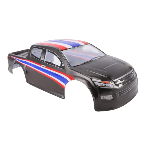 GOWENIC 1/10 Scale Clear Pattern RC Truck Body Shell Fit for 26cm Wheelbase PVC Material for Enhanced Protection of RC Car Components (Black) - color: Black