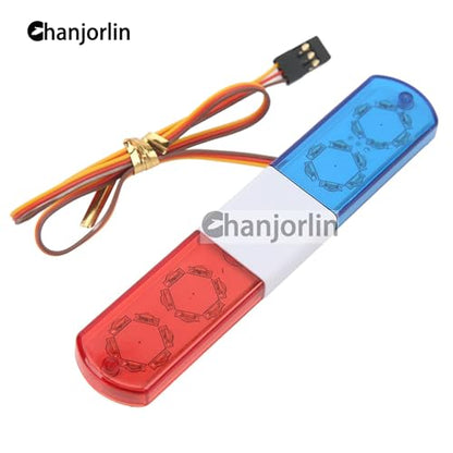 1/10 RC Car Simulation Police Lights Multi-Function Flash LED Lamp Nine Flashing Light Modes for 1/8 Crawler Off Road Rally Truck Cars HSP Traxxas Tamiya RC4WD Axial Arrma (Blue&Red 115mm) - color: Blue&Red 115mm