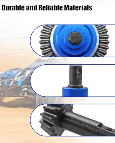 37T/13T 1/10 Front Rear Differential Upgrades Diff Fit for Traxxas Slash | Replace 5381 6882 5379, Fit for Rustler Stampede Hoss 4X4 VXL Ford F-150 1/10 4X4 RC Cars, with Bearing, Blue
