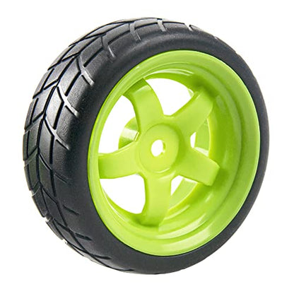 5-Spoke 12mm Hex Hub Wheel Rims & Rubber Tires Compatible with HSP Tamiya HPI Kyosho 1/10 On-Road Touring Car,WLtoys 1/14 144001 Traxxas 1/16 Slash RC 1/18 A959B Buggy (Green)