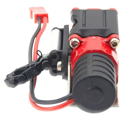 RC Crawler Winch w/Steel Wire Compatible with Traxxas TRX4 Axial SCX10 90046 RC4WD D90 Redcat Gen8 1/10 RC Crawler Car Option Part (Red) - color: Red
