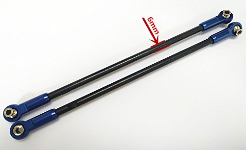 45# Harden Steel Rear Suspension Upper Link (6X206MM Center to Center) Assembled with Aluminum Ends - 2pcs Silver for Traxxas 1/7 Unlimited Desert Racer UDR 8542