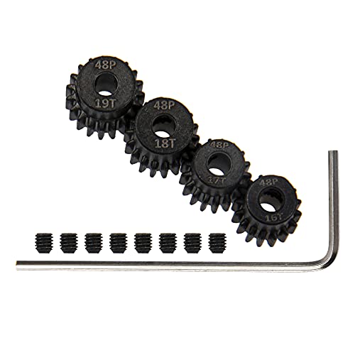 ShareGoo 48P Pinion Gear Set 16T 17T 18T 19T 3.175mm RC Motor Gear Compatible with Traxxas Redcat Tamiya Losi Arrma Axial SCX10 1/10 RC Crawler Car