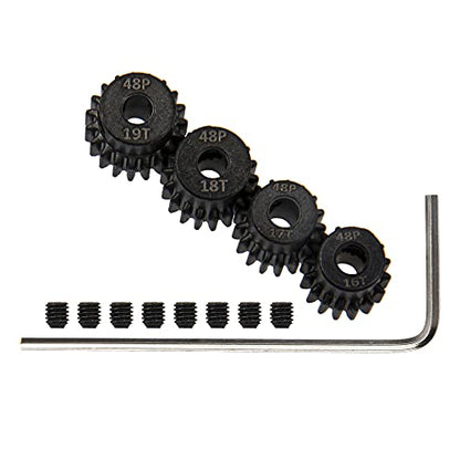 ShareGoo 48P Pinion Gear Set 16T 17T 18T 19T 3.175mm RC Motor Gear Compatible with Traxxas Redcat Tamiya Losi Arrma Axial SCX10 1/10 RC Crawler Car