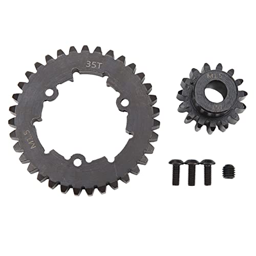 1/5 Scale RC Gear Set, Durable Steel High-Performance Spur Pinion Replacement 35T Spur 15T Pinion for Off-Road Racing Hobbyists and 1/5 Truck Models