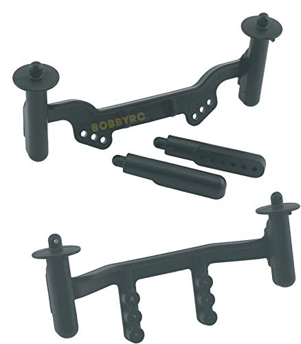 RPM R/C Black Front & Rear Adjustable Body Mount Set for Slash 2wd & Nitro Slash
