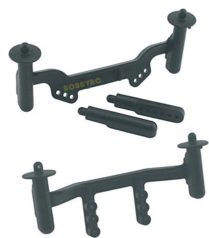 RPM R/C Black Front & Rear Adjustable Body Mount Set for Slash 2wd & Nitro Slash
