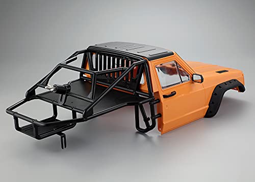 RC Crawler Body Cab & Back-Half Cage Body Shell for 1/10 RC Crawler TRX4 SCX10 90046 AT4 GEN 8 Scout II (Orange) - color: Orange