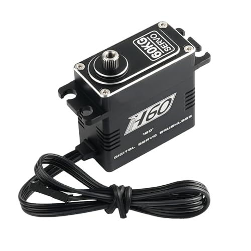 RC Servo 60KG Brushless Digital Servo High Torque Steering Motor High-Speed with Stainless Steel Gear Waterproof for DIY RC Car and Robot Models (180°) - style: Black 60KG - 180 Degree