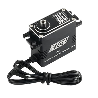 RC Servo 60KG Brushless Digital Servo High Torque Steering Motor High-Speed with Stainless Steel Gear Waterproof for DIY RC Car and Robot Models (180°) - style: Black 60KG - 180 Degree