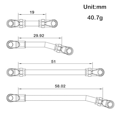 MEUS Racing SCX24 Links High Clearance Chassis Links & Steering Links Set for Axial 1/24 SCX24 Deadbolt AXI90081 B17 AXI00004 RC Crawler (Brass) - color: Brass
