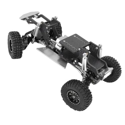 Asixxsix RC Crawler Chassis Frame Kit, Lightweight Strong Modular Design RC Upgrade Parts, Composite Material Chassis Frame Kit with Easy Installation for Ascent 18 1/18 Crawler (Black and Silver) - color: Black and Silver