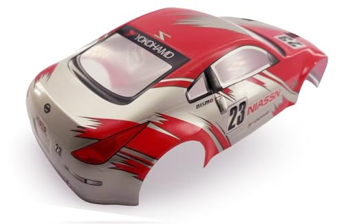Painted PVC Body Shell for 1/10 On Road Racing Drift Car, 1:10 Scale, 190mm, Nissan 350Z Style (Red) - color: Red